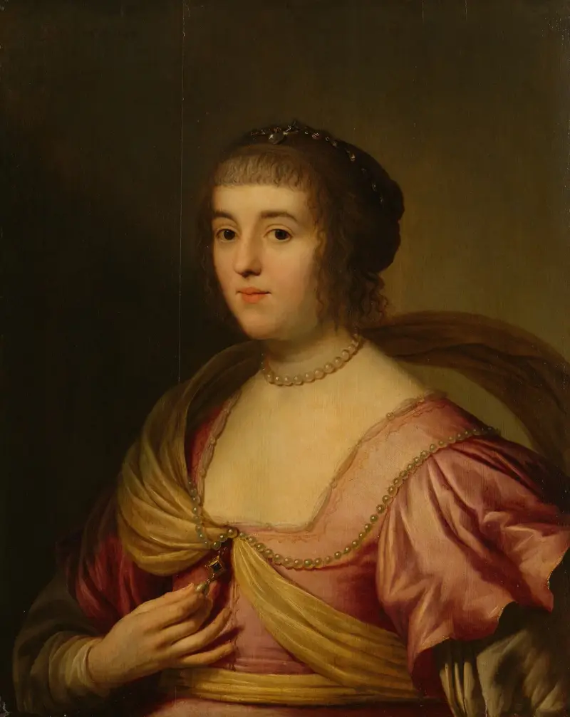 Portrait of Amalia van Solms av Gerard van Honthorst