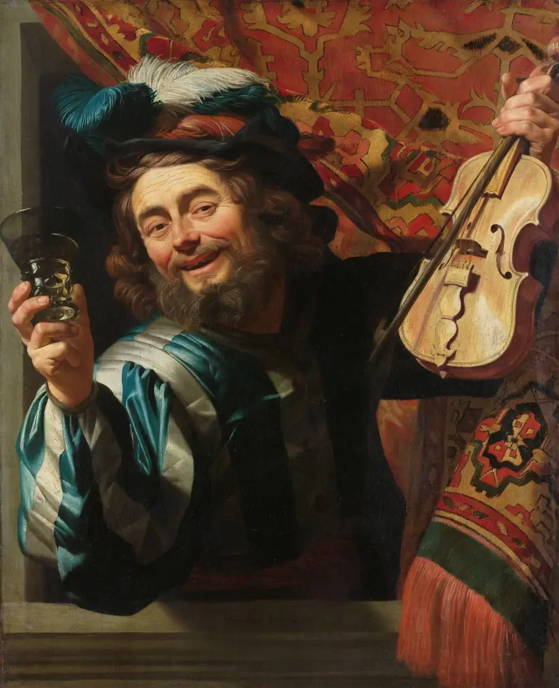 Der fröhliche Geigenspieler von Gerard van Honthorst
