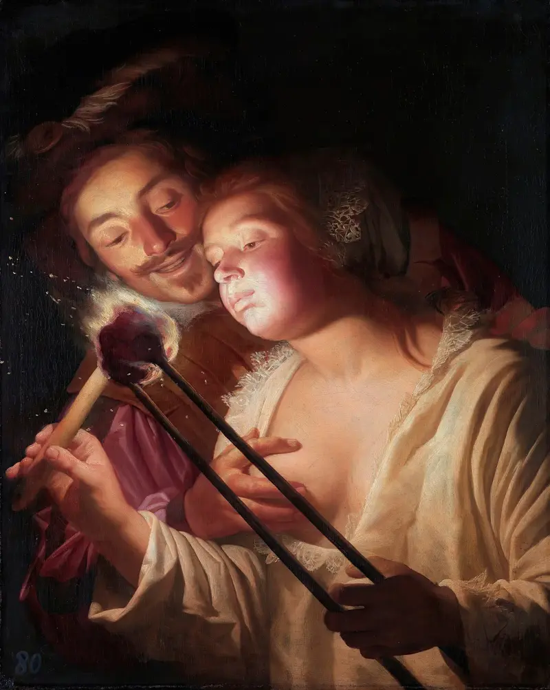 The Soldier and the Girl av Gerard van Honthorst