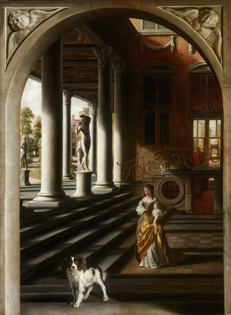 Perspective View with a Woman Reading a Letter av Samuel van Hoogstraten