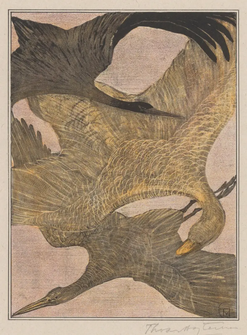 Drei fliegende Vögel, 1878 – Nr. 3 von Theo van Hoytema