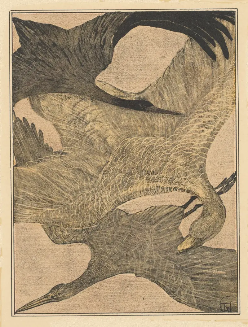 Drei fliegende Vögel, 1878 – Nr. 1 von Theo van Hoytema