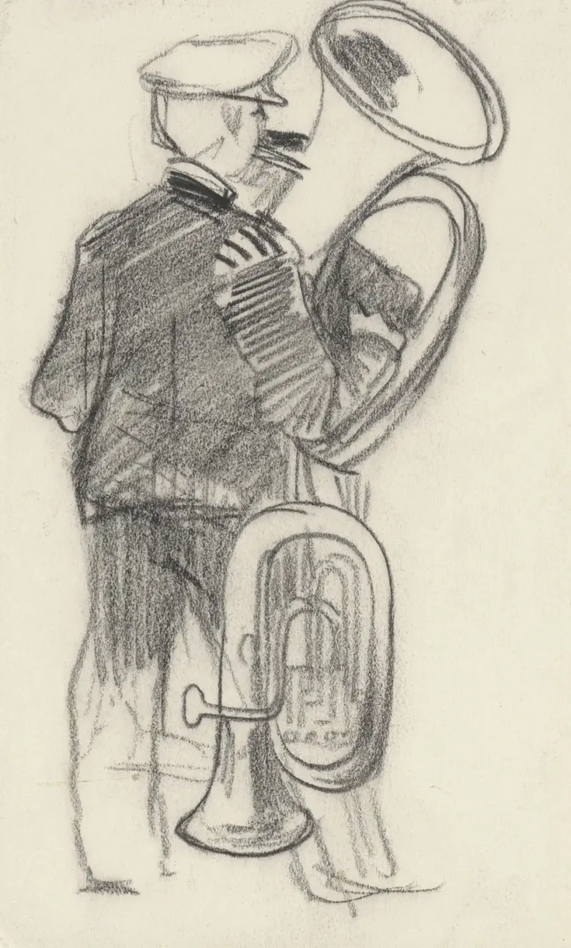 Muzikant met tuba av Theo van Hoytema