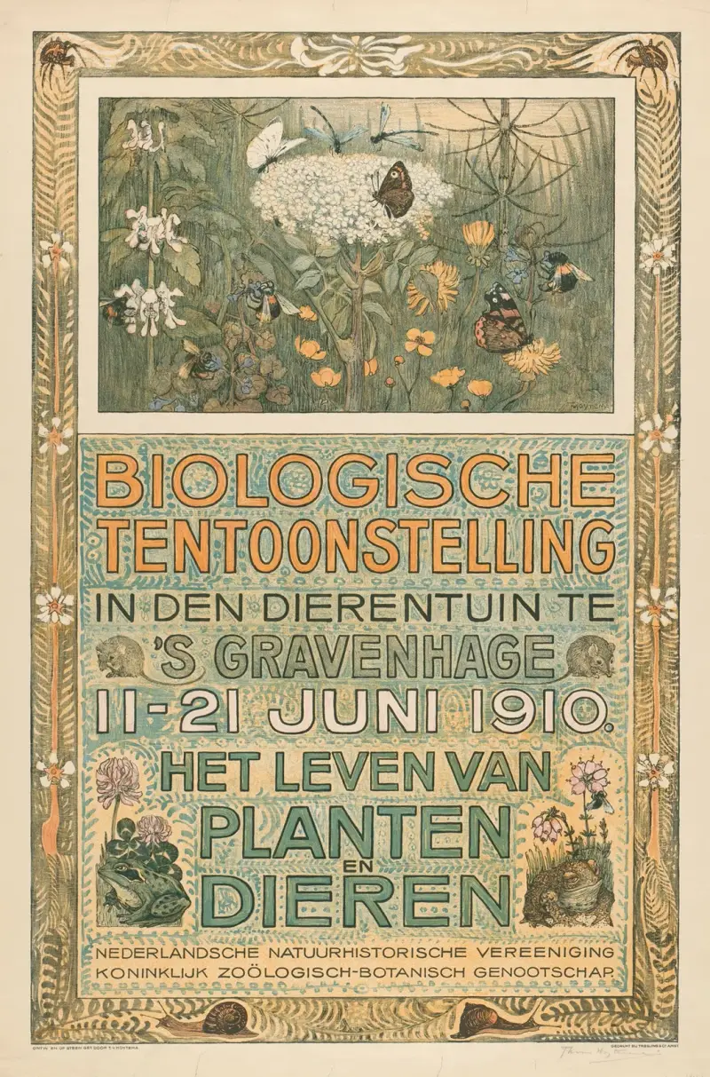 Affisch för Biologische Tentoonstelling (Biologisk utställning) av Theo van Hoytema