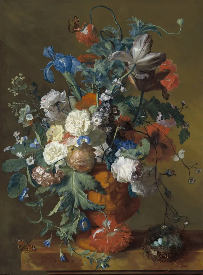 Blumen in einer Urne von Jan van Huysum