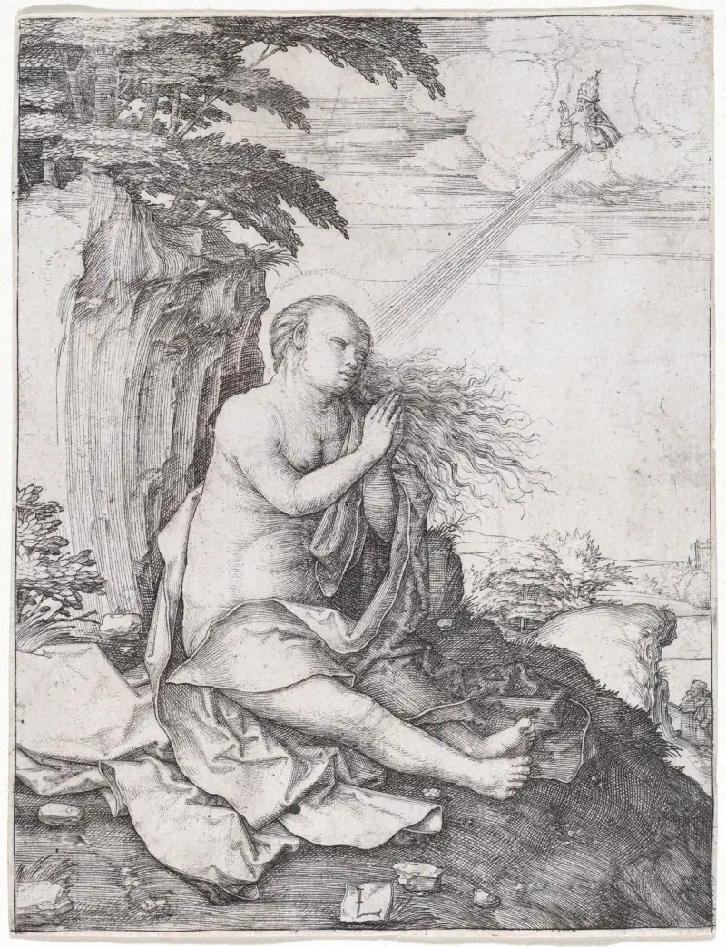 Saint Mary Magdalene in the Desert av Lucas Van Leyden