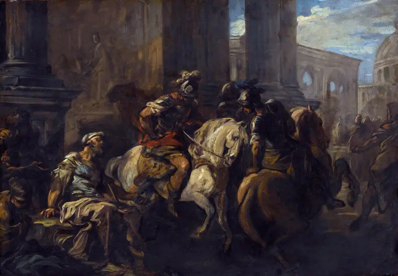 Belisarius Begging At The Gates Of Rome av Charles-André van Loo