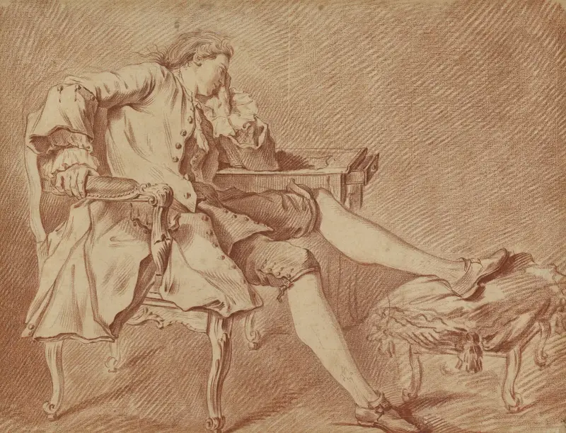 Gentleman Lounging in a Chair av Charles-André van Loo