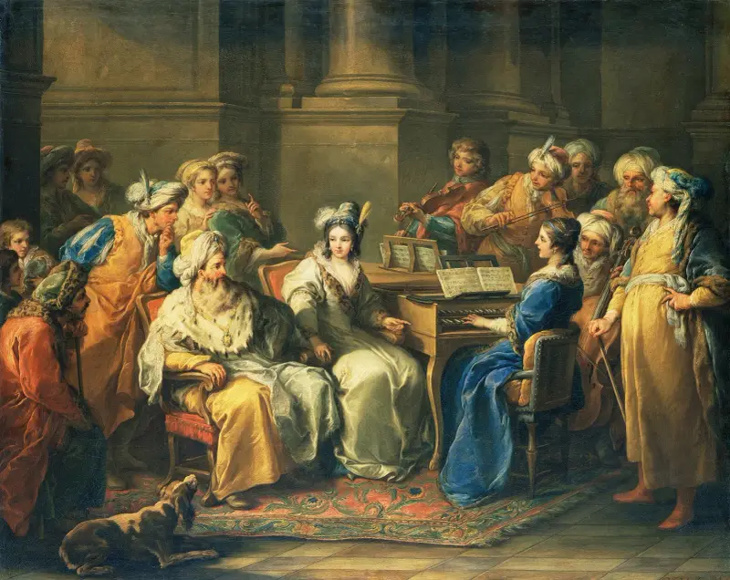 Le Grand Seigneur donnant un concert à sa maîtresse (The Grand Turk giving a Concert to his Mistress) av Charles-André van Loo