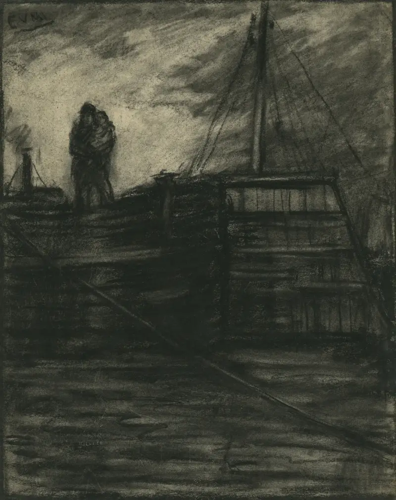Schifferfamilie in der Abenddämmerung von Eugeen Van Mieghem