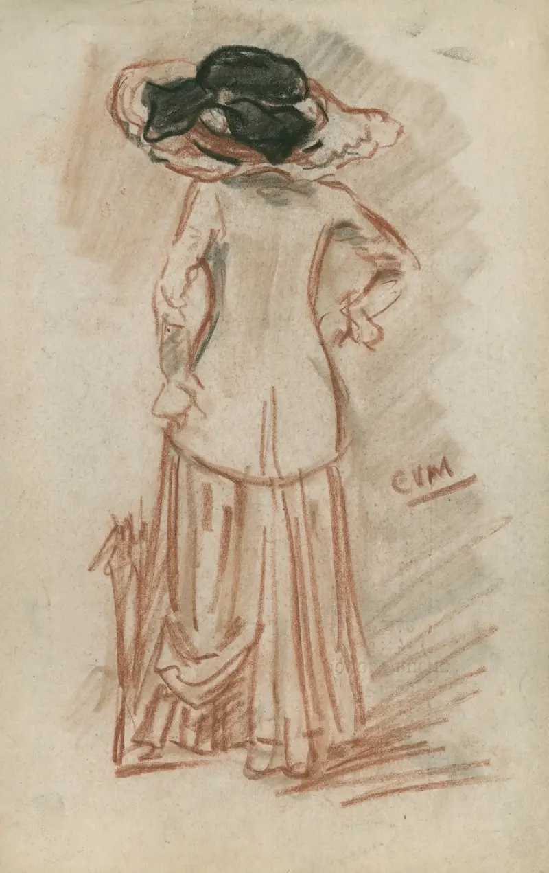 Kvinna med hatt, ryggtavla av Eugeen Van Mieghem