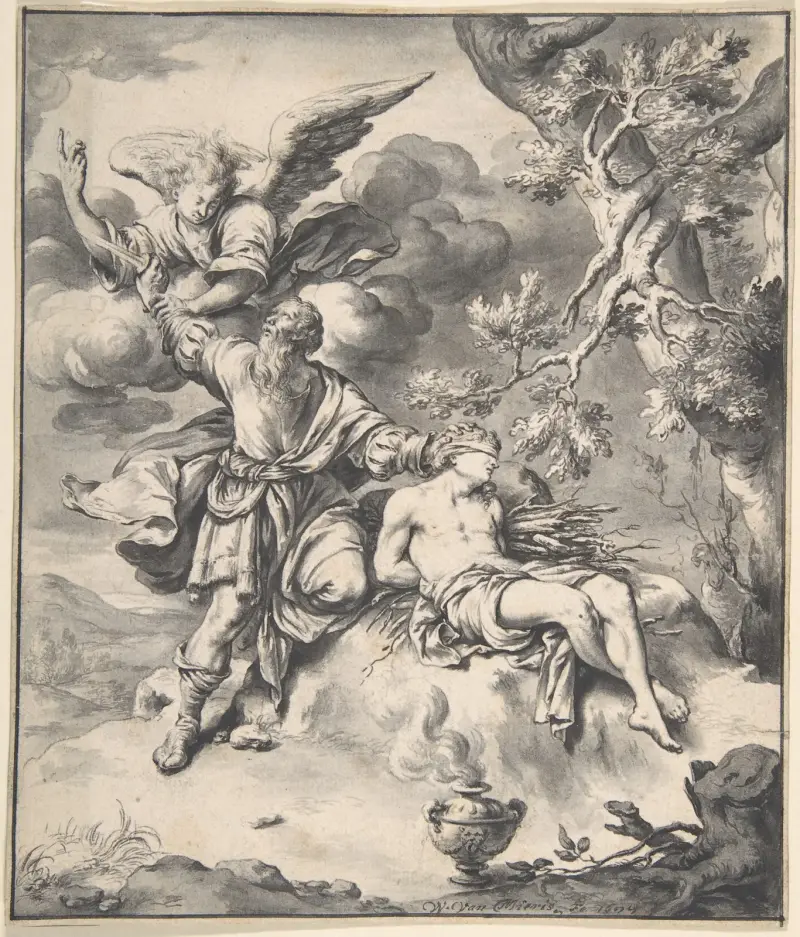 The Sacrifice of Isaac av Willem Van Mieris