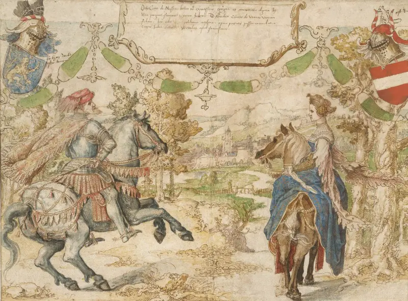 Otto, Count of Nassau and his Wife Adelheid van Vianen av Bernard van Orley