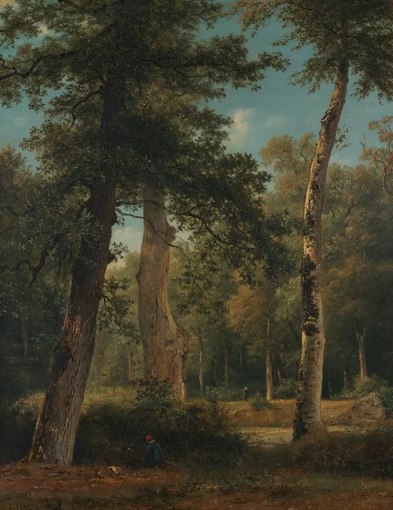 Ein Wald in Fontainebleau von Georgius Jacobus Johannes van Os