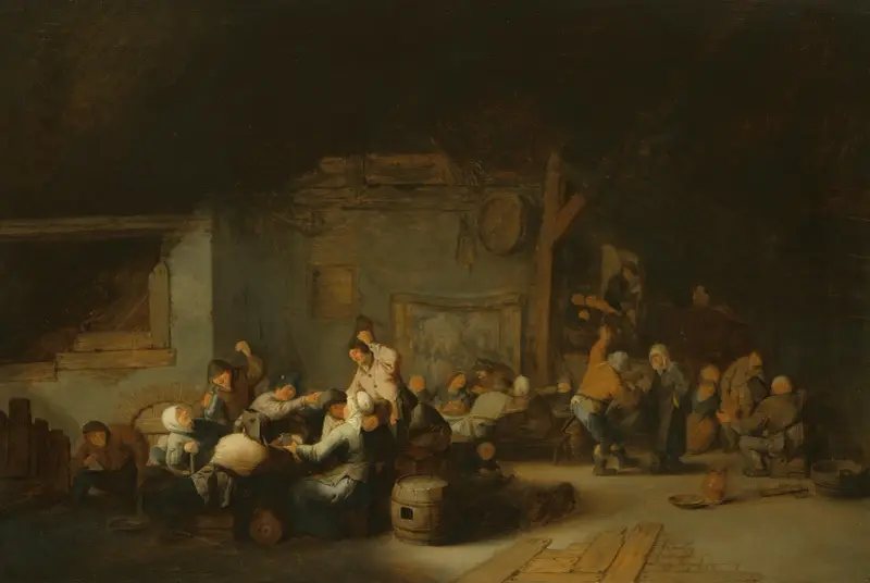 Ett bröllopsgille på en krog av Adriaen van Ostade