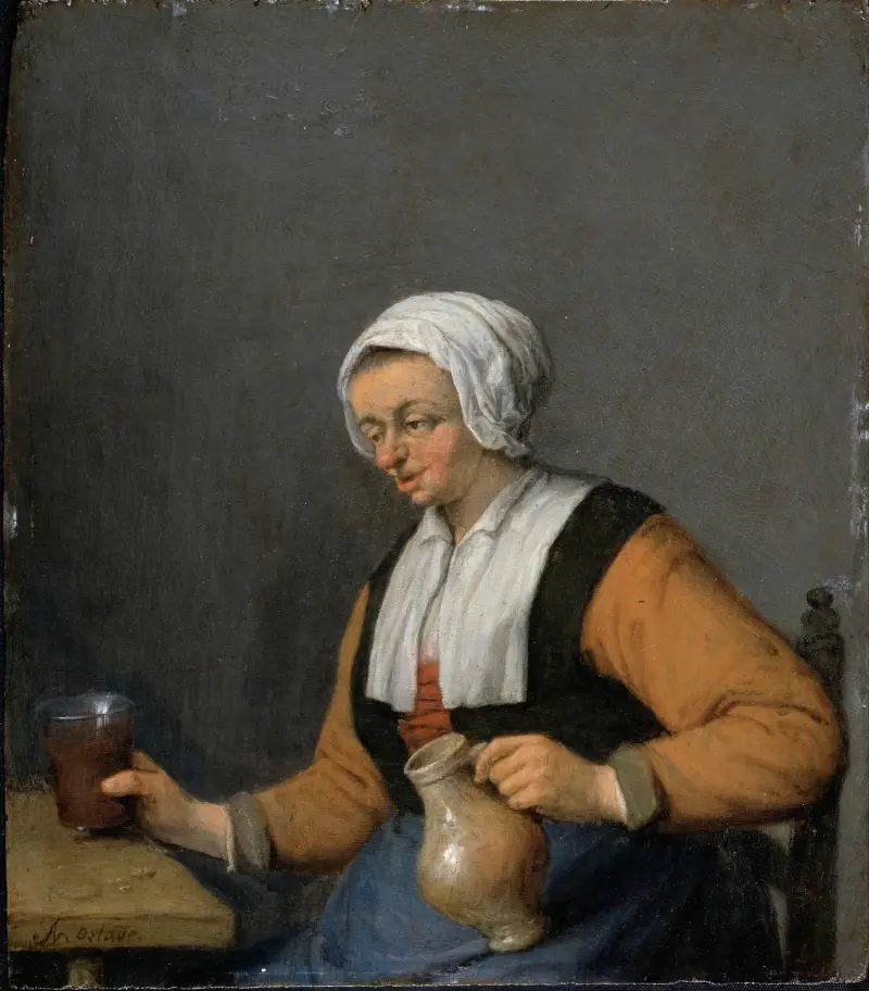 Kvinna med ölkanna av Adriaen van Ostade