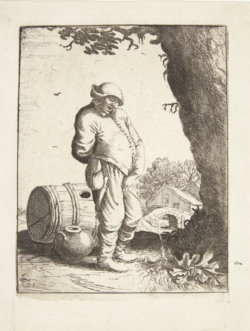 Bauer beim Urinieren von Adriaen van Ostade