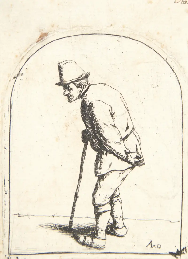 Bauer mit krummem Rücken von Adriaen van Ostade