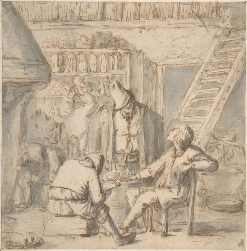 Trinker in einer Schenke von Adriaen van Ostade