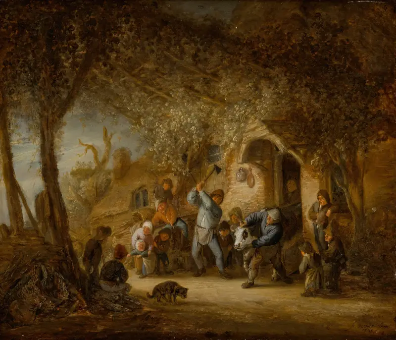 Killing the calf av Adriaen van Ostade