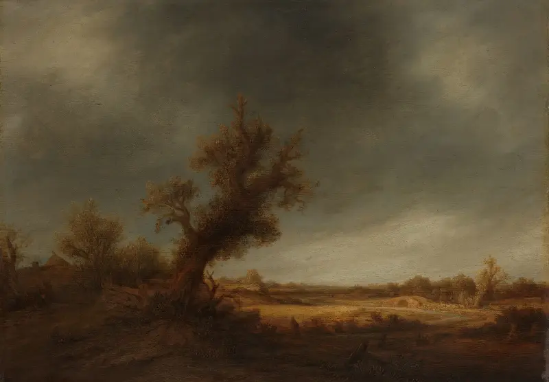 Krajina se starým dubem, Adriaen van Ostade