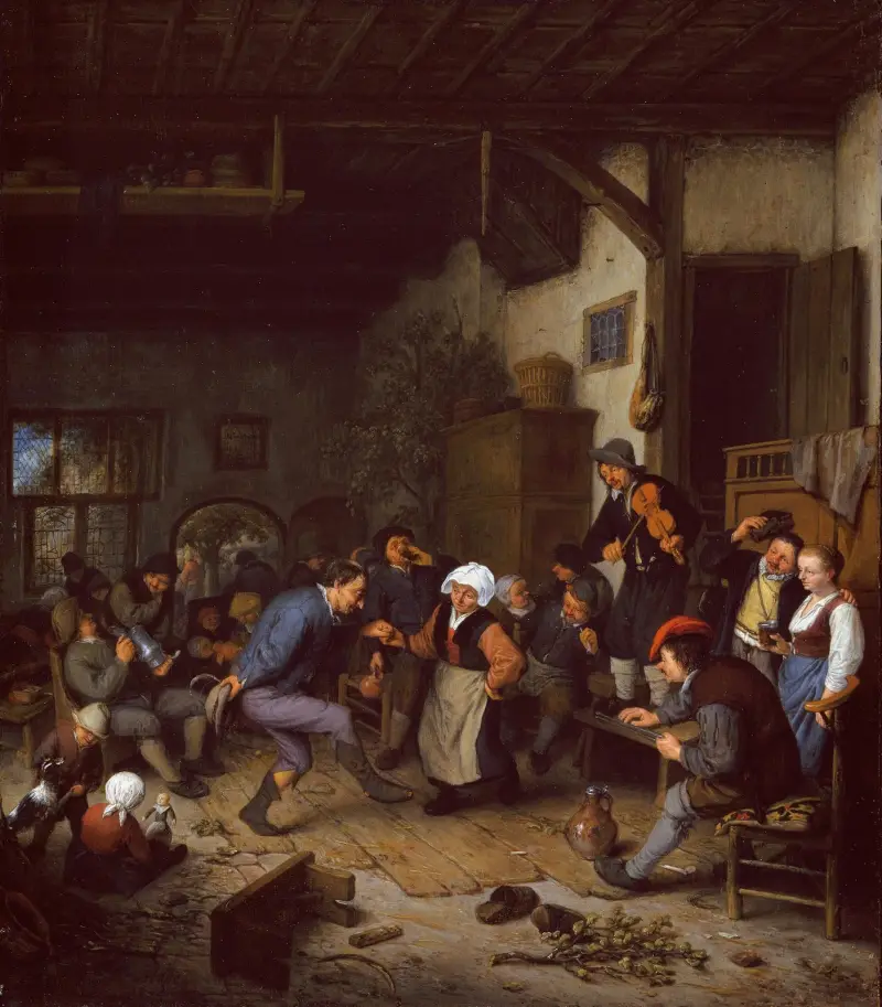 Fröhliche Gesellschaft im Wirtshaus von Adriaen van Ostade