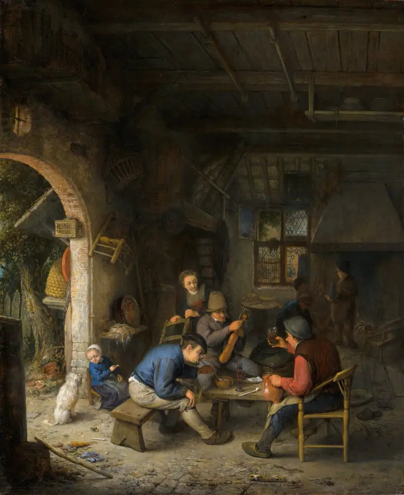 Bauern in einem Wirtshaus, 1662 von Adriaen van Ostade