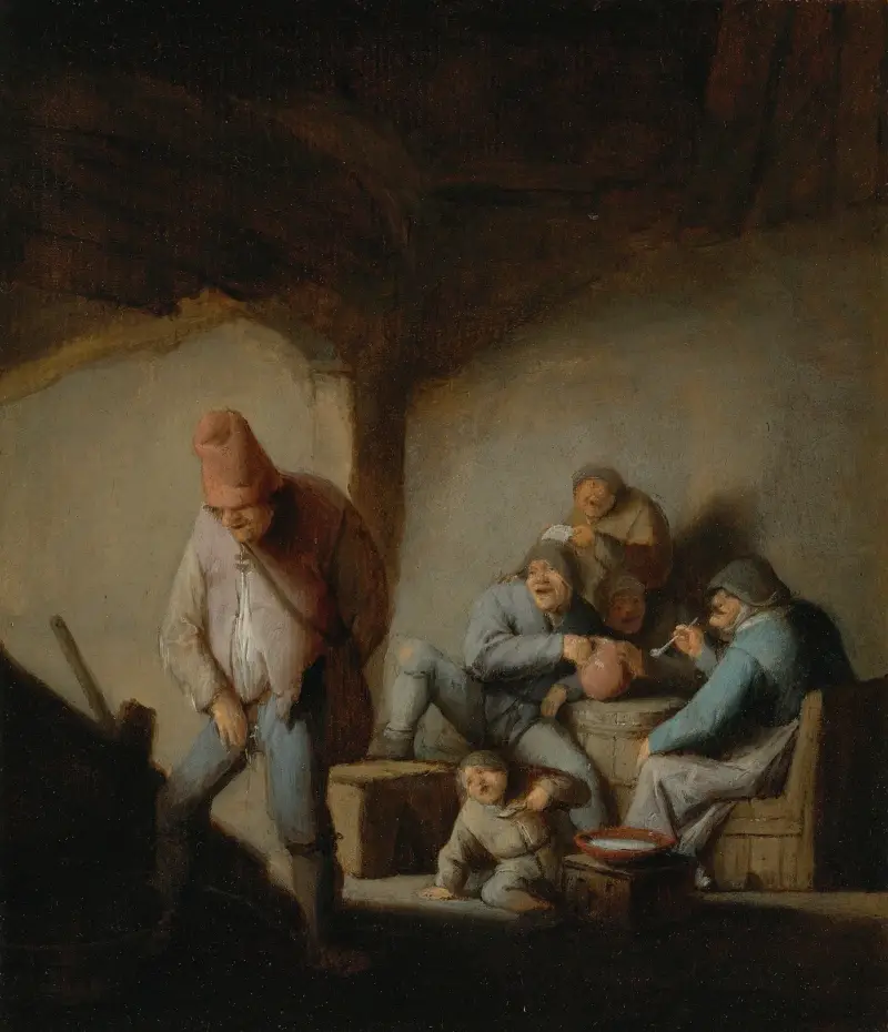 Peasants In The Interior Of An Inn av Adriaen van Ostade