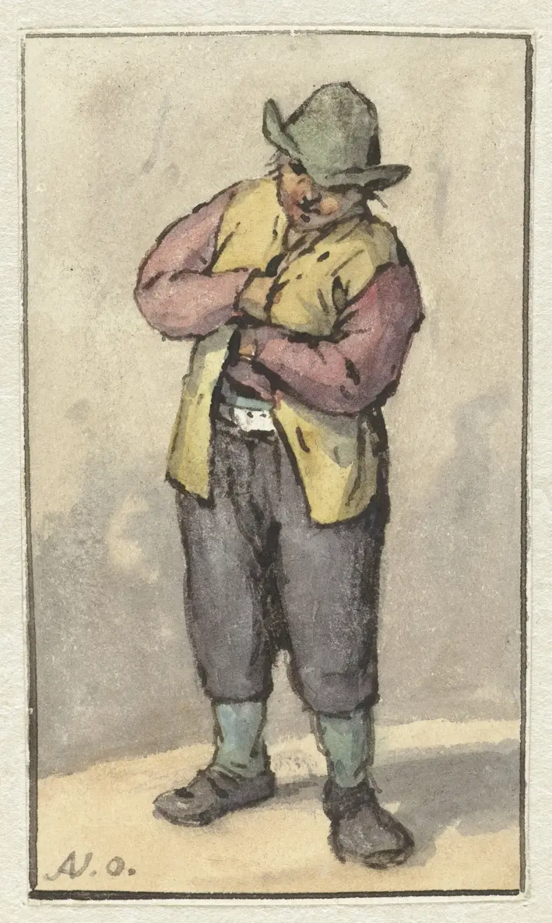 Stående bonde med grön hatt av Adriaen van Ostade