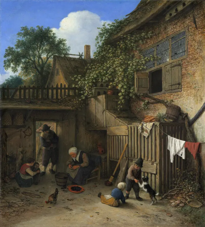 The Cottage Dooryard av Adriaen van Ostade