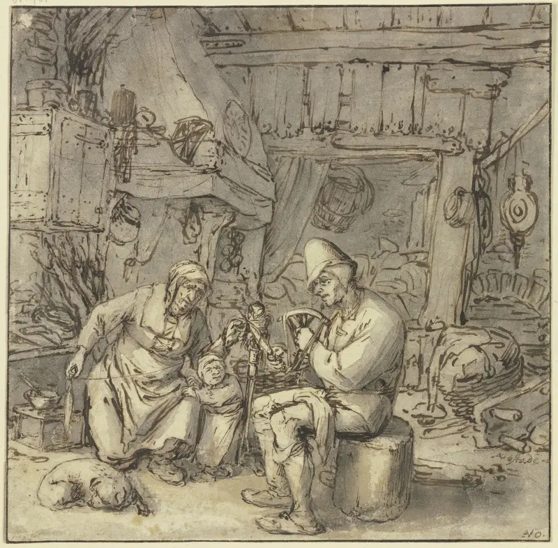 The sputtering farmer av Adriaen van Ostade