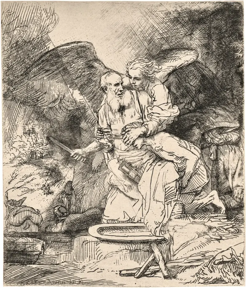Abrahamova oběť, 1655 – Nr. 2, Rembrandt van Rijn