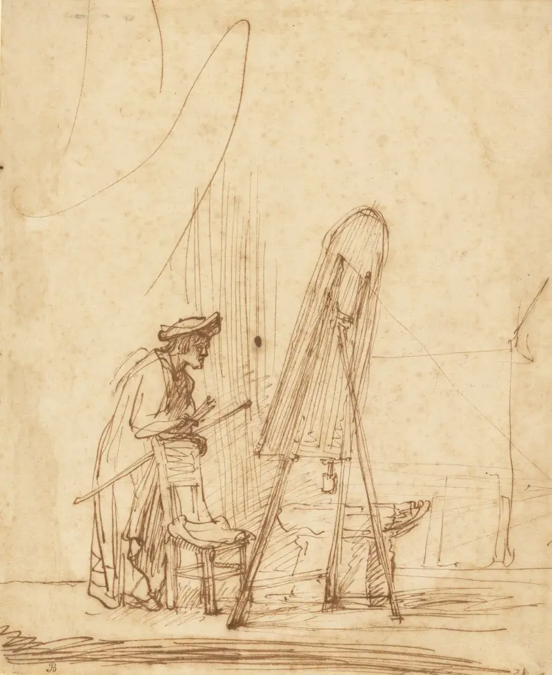 An Artist in His Studio av Rembrandt van Rijn