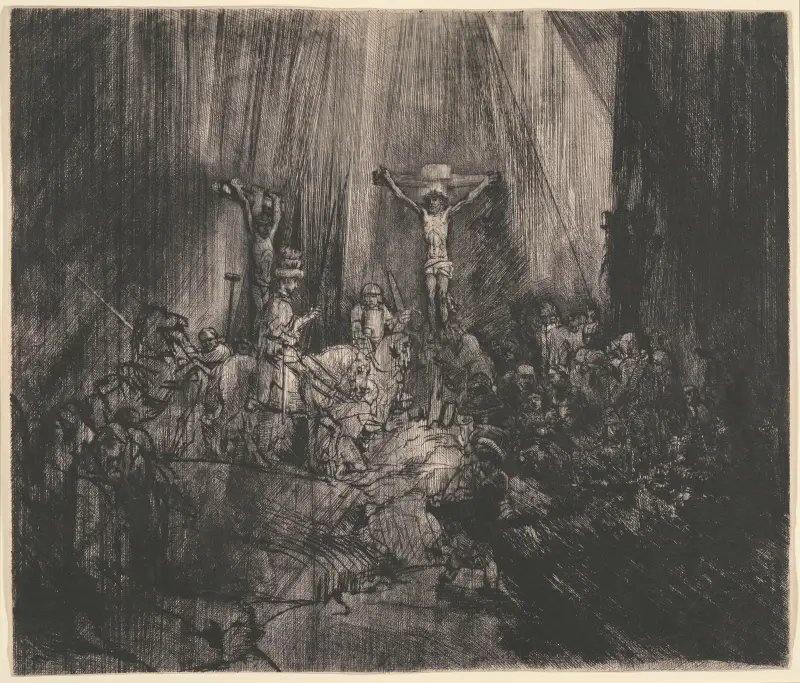Christ Crucified between the Two Thieves (The Three Crosses), 1653 av Rembrandt van Rijn