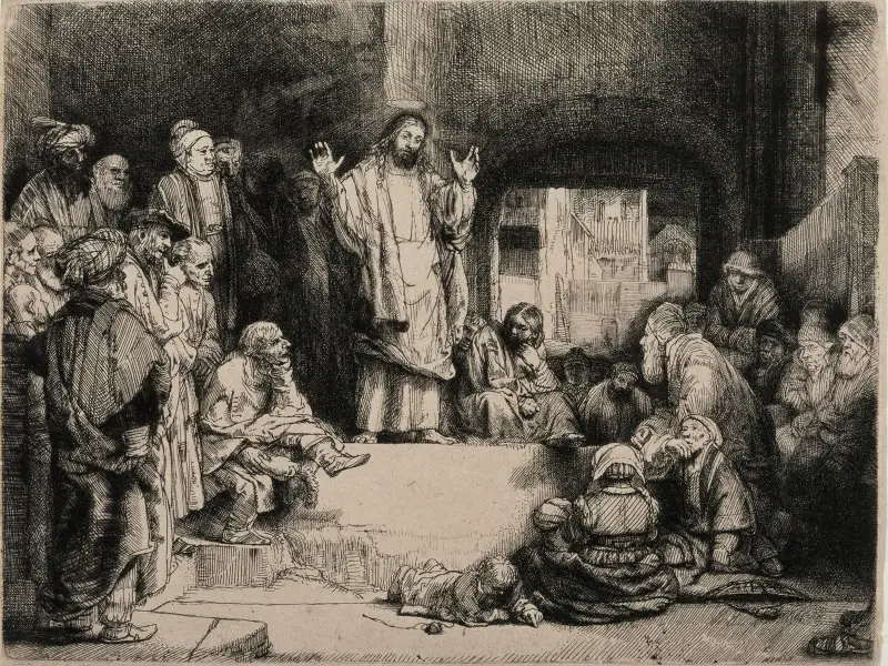 Kristus kázající („La Petite Tombe“), Rembrandt van Rijn