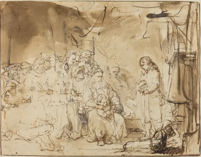 Joseph Recounting His Dreams av Rembrandt van Rijn