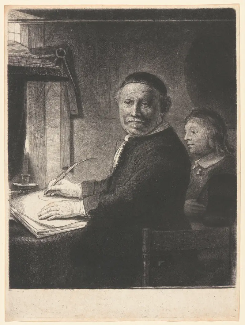 Lieven Willemsz van Coppenol, Writing Master av Rembrandt van Rijn
