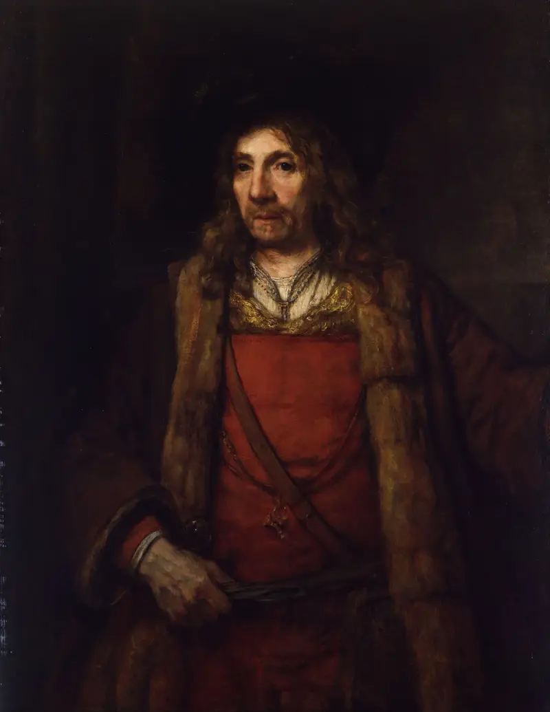 Mann im Pelzmantel von Rembrandt van Rijn