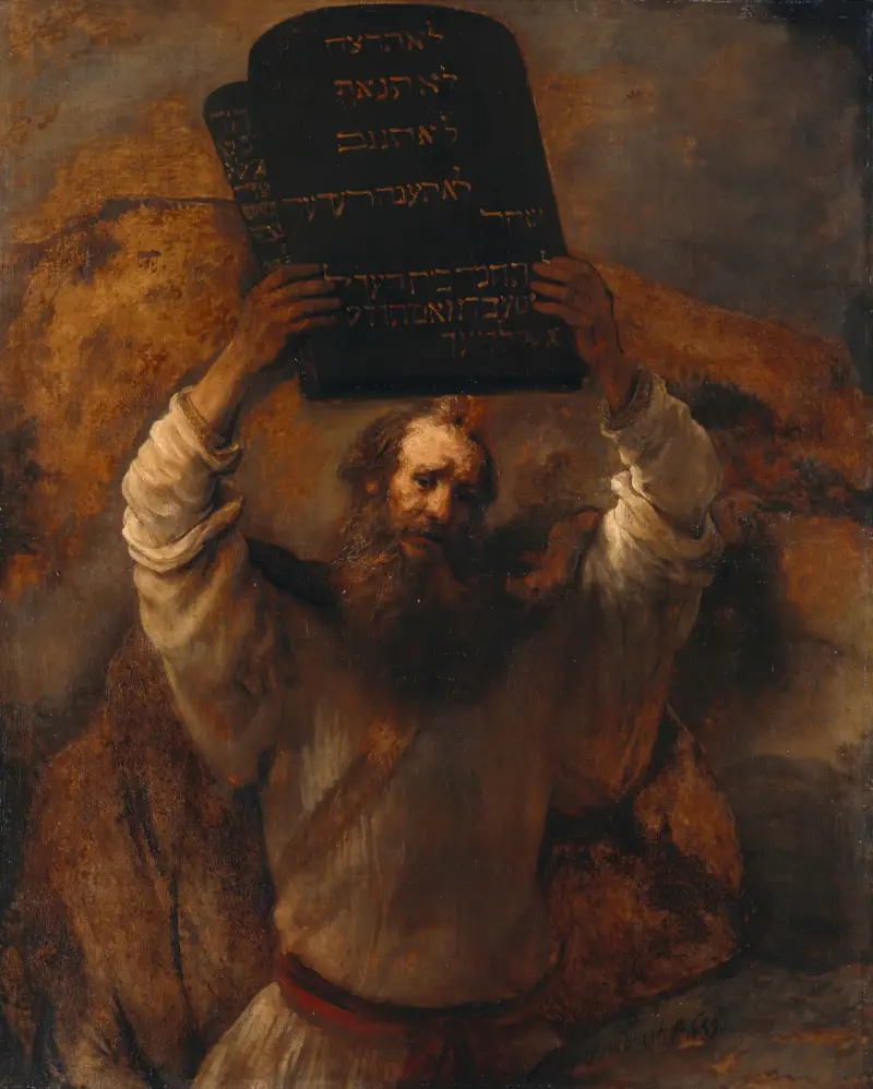 Moses Smashing the Tablets of the Law av Rembrandt van Rijn