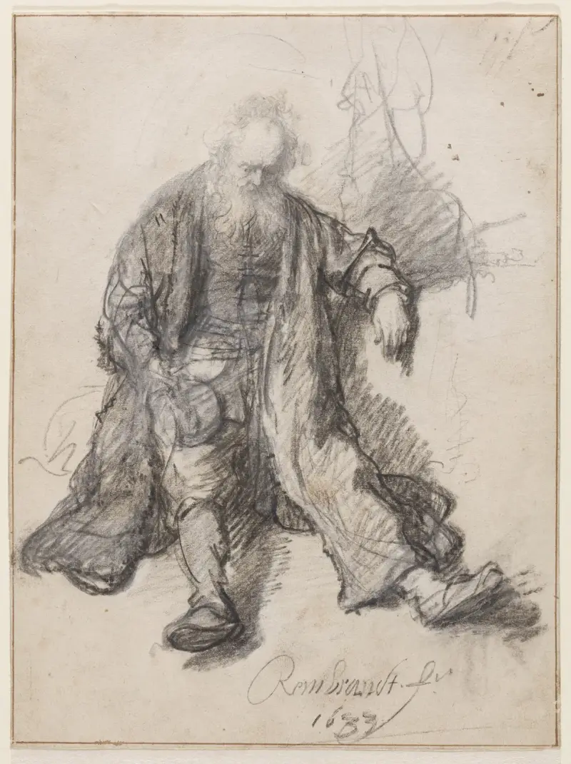 Siedzący starzec (Biesiada pijacka), Rembrandt van Rijn