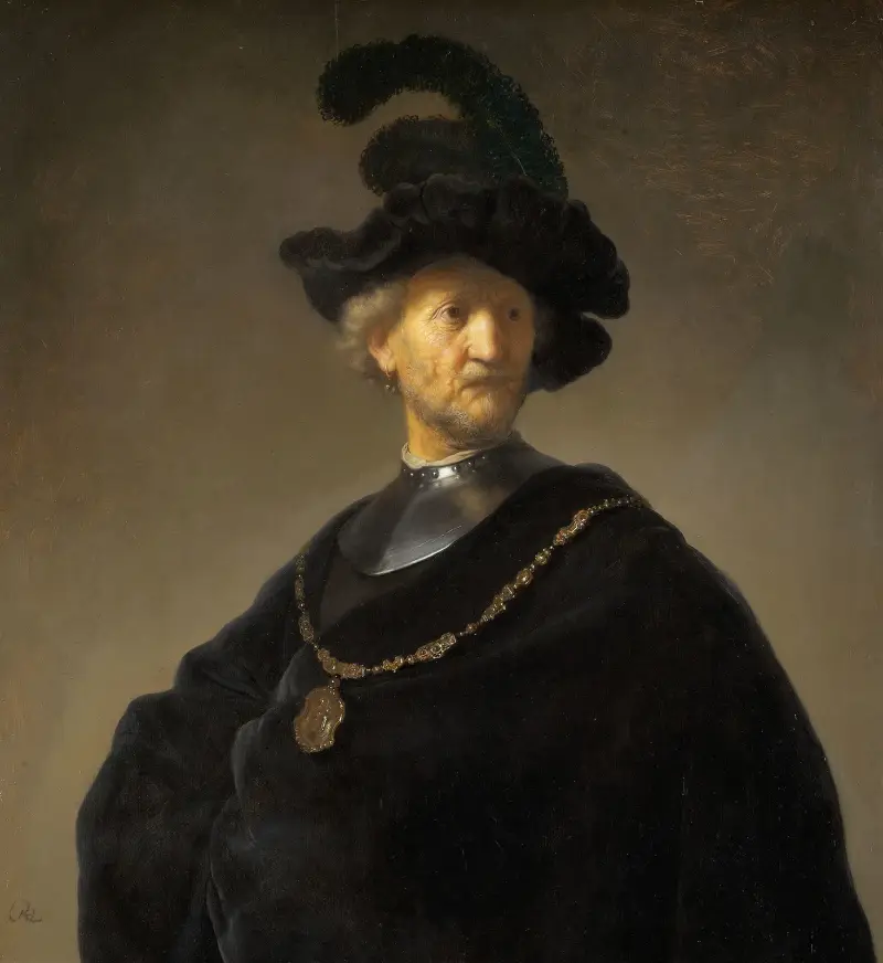 Bildnis eines alten Mannes mit goldener Kette von Rembrandt van Rijn