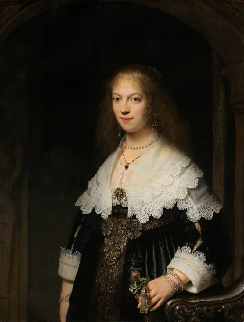 Porträtt av en kvinna, möjligen Maria Trip av Rembrandt van Rijn