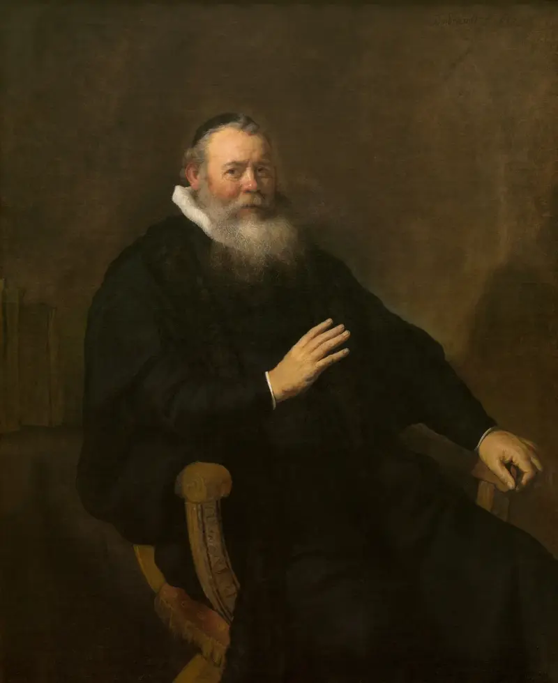 Porträtt av Eleazar Swalmius av Rembrandt van Rijn