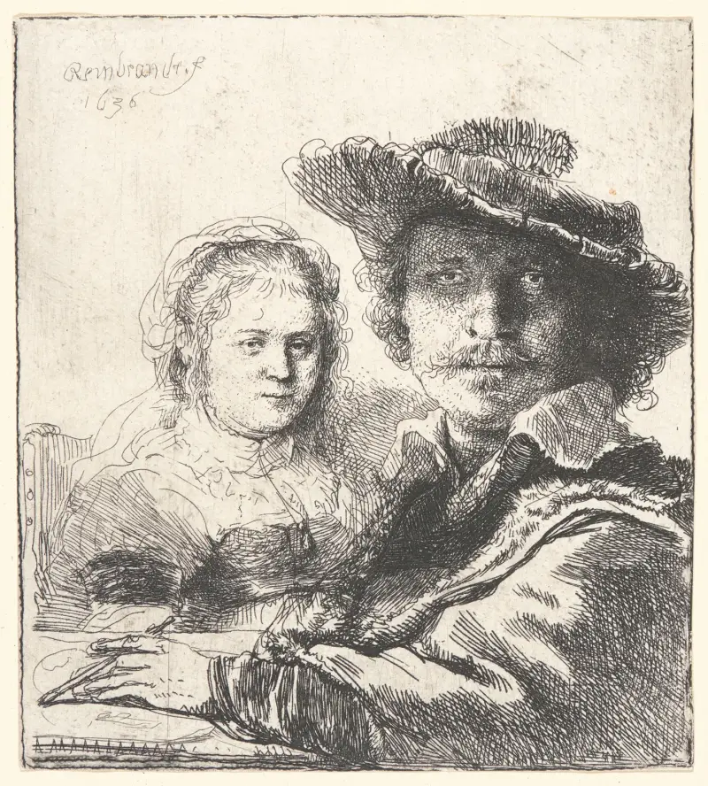 Rembrandt und seine Frau Saskia von Rembrandt van Rijn