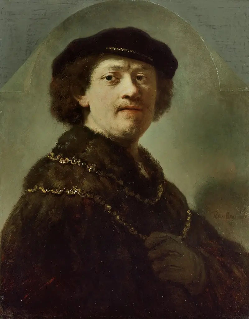 Selbstbildnis mit schwarzer Mütze von Rembrandt van Rijn