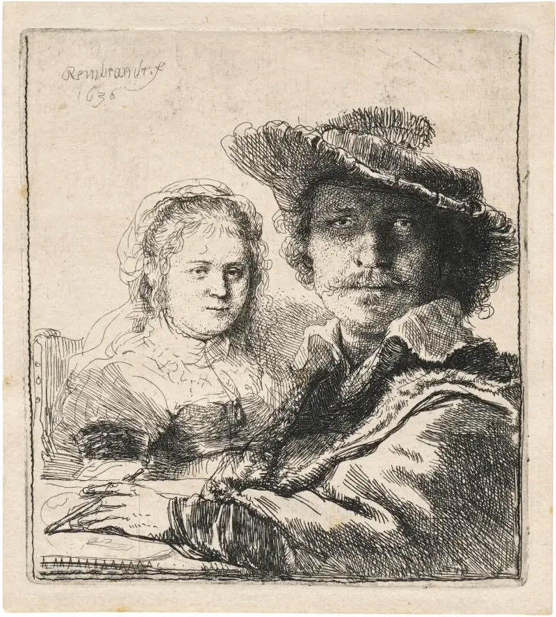 Autoportrét se Saskií, Rembrandt van Rijn