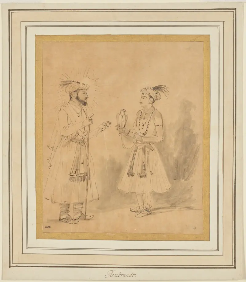Shah Jahan och Dara Shikoh av Rembrandt van Rijn