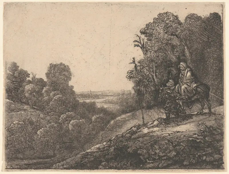 Útěk do Egypta, 1653, Rembrandt van Rijn