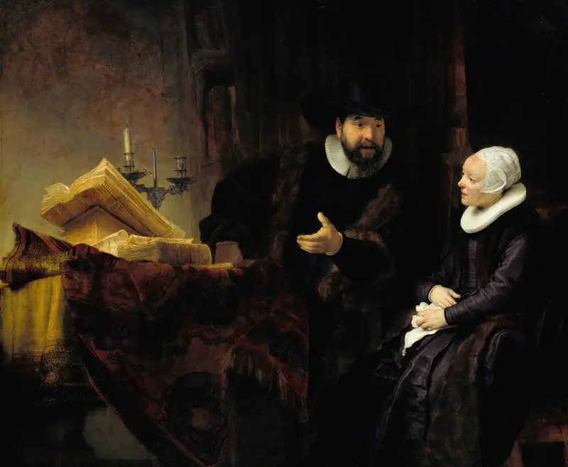 The Mennonite Preacher Anslo and his Wife av Rembrandt van Rijn