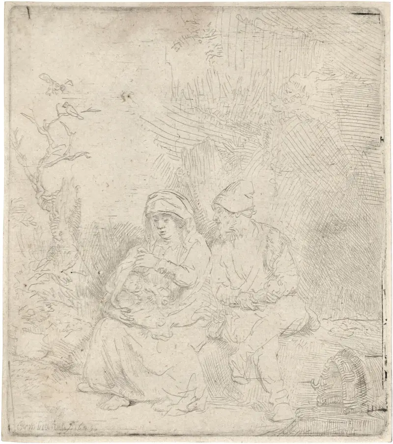 The Rest on the Flight into Egypt av Rembrandt van Rijn